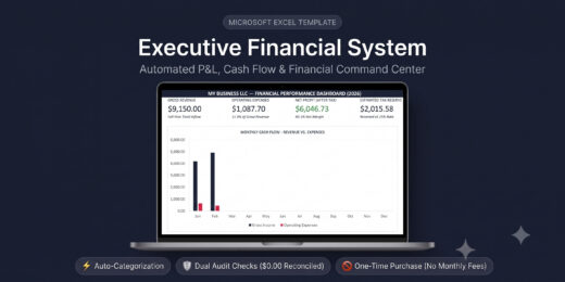 Automated executive financial system and P&L dashboard for Excel.