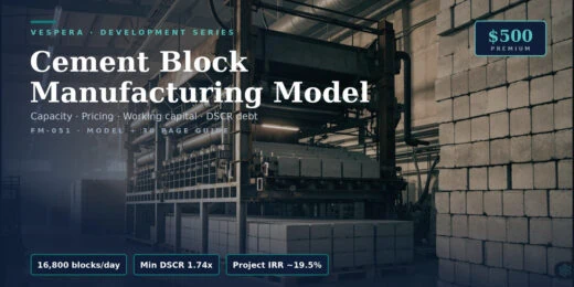 Cement Block Manufacturing Financial Model (Excel) | Capacity, Pricing, Working Capital & Returns