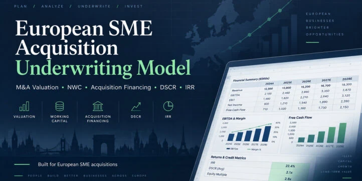 European SME Acquisition Underwriting Model | M&A Valuation, NWC, Vendor Loan, Earn-Out, DSCR & IRR European SME Acquisition Underwriting Model | M&A Valuation, NWC, Vendor Loan, Earn-Out, DSCR & IRR