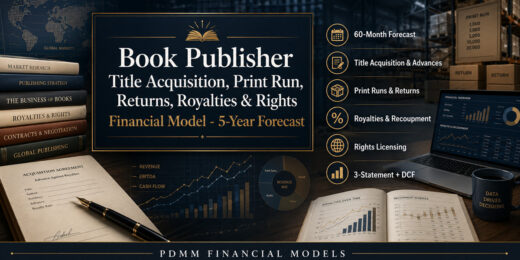 Book Publisher Title Acquisition, Print Run, Returns, Royalties & Rights Financial Model – 5-Year Forecast