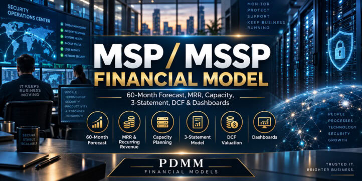 MSP / MSSP Financial Model | 60-Month Forecast, MRR, Capacity, 3-Statement, DCF & Dashboards MSP / MSSP Financial Model | 60-Month Forecast, MRR, Capacity, 3-Statement, DCF & Dashboards