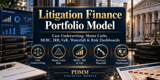 Litigation Finance Portfolio Model | Case Underwriting, Monte Carlo, MOIC, IRR, VaR, Waterfall & Risk Dashboards